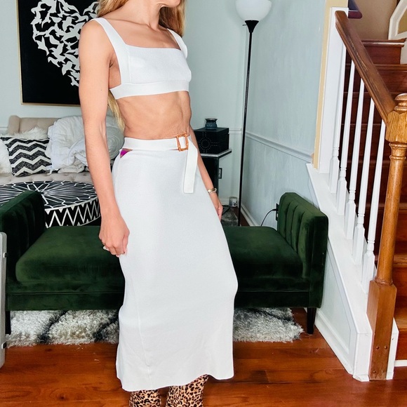 Fashion Nova White Leaving Now Maxi Sweater Skirt Set - Picture 10 of 15